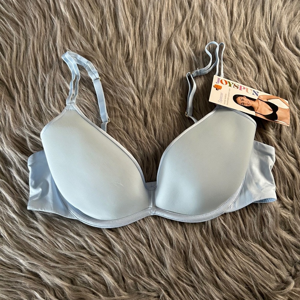 Joyspun Scoop Neckline Spacer Bra Women's Size 36C Blue Underwire Back Closure